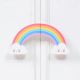 Handcrafted Rainbow Cupboard Handles in Acacia Wood Set